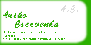 aniko cservenka business card