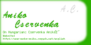 aniko cservenka business card